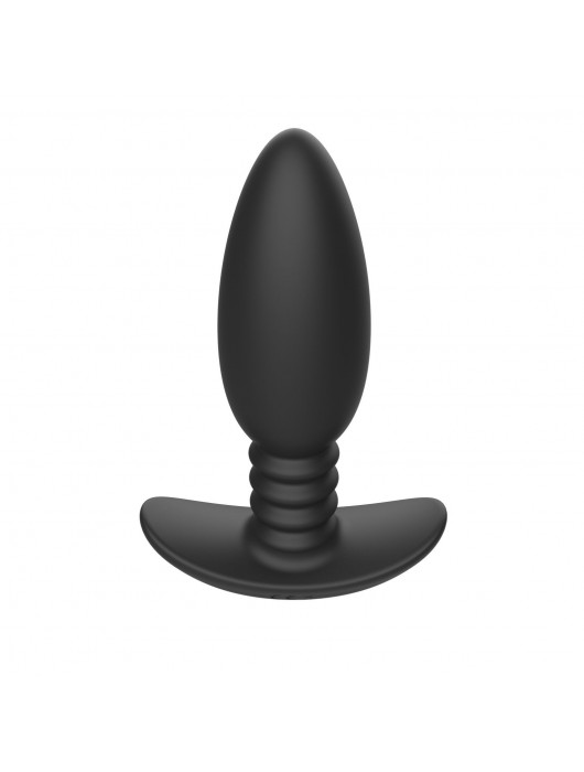 Черная анальная вибропробка Anal Vibrator с пультом ДУ - 13,5 см. - I-MOON