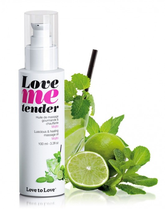 Съедобное согревающее массажное масло Love Me Tender Mojito с ароматом мохито - 100 мл. - Love to Love - купить с доставкой в Оренбурге