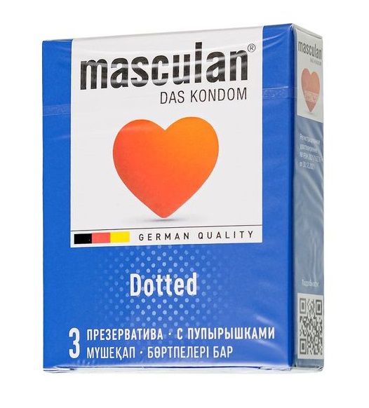 Презервативы с пупырышками Masculan Dotted - 3 шт. - Masculan - купить с доставкой в Оренбурге