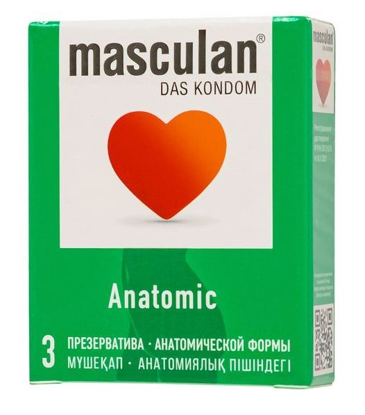 Презервативы анатомической формы Masculan Anatomic - 3 шт. - Masculan - купить с доставкой в Оренбурге