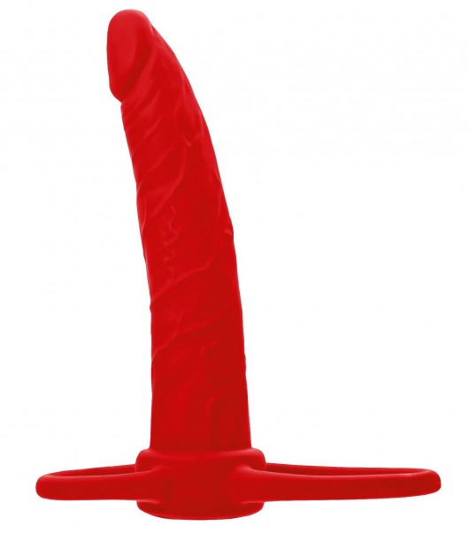Красная насадка на пенис для двойного проникновения Black Red - 16,5 см. - ToyFa - купить с доставкой в Оренбурге