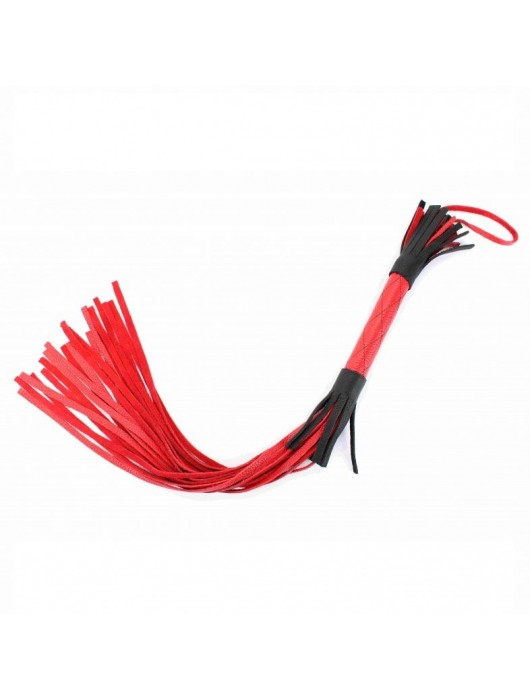 Красно-черная плетка из натуральной кожи - 51 см. - БДСМ Арсенал - купить с доставкой в Оренбурге