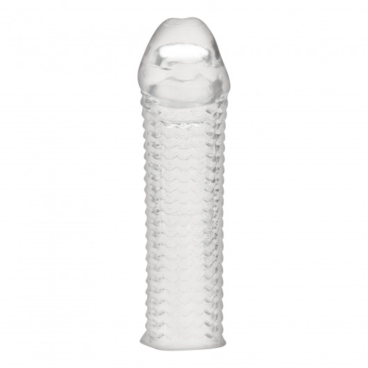 Текстурированная насадка на пенис Clear Textured Penis Enhancing Sleeve Extension - 16,5 см. - BlueLine - в Оренбурге купить с доставкой