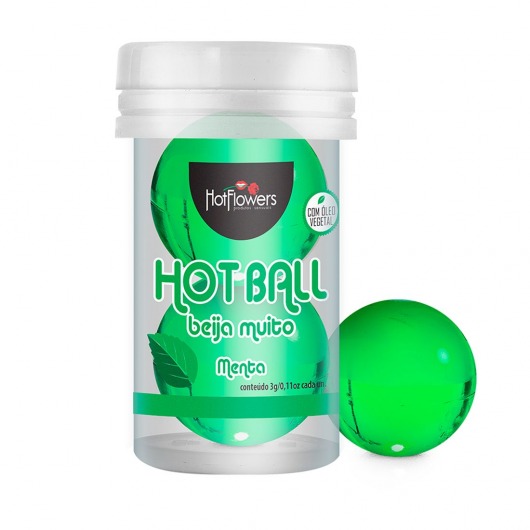 Лубрикант на масляной основе Hot Ball Beija Muito с ароматом мяты (2 шарика по 3 гр.) - HotFlowers - купить с доставкой в Оренбурге