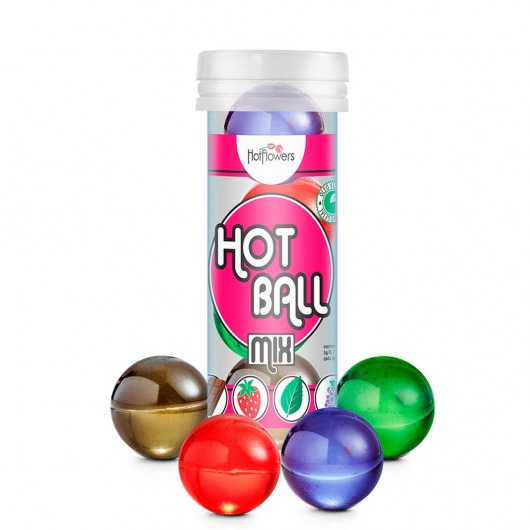 Ароматизированный лубрикант Hot Ball Mix на масляной основе (4 шарика по 3 гр.) - HotFlowers - купить с доставкой в Оренбурге