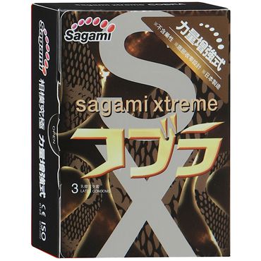 Суженные к основанию презервативы Sagami Xtreme COBRA - 3 шт. - Sagami - купить с доставкой в Оренбурге