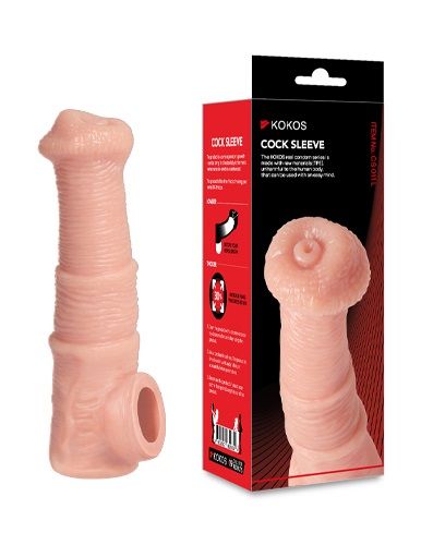 Телесная фантазийная насадка на член Cock Sleeve Size M - KOKOS - в Оренбурге купить с доставкой