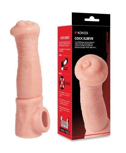 Телесная фантазийная насадка на член Cock Sleeve Size L - KOKOS - в Оренбурге купить с доставкой