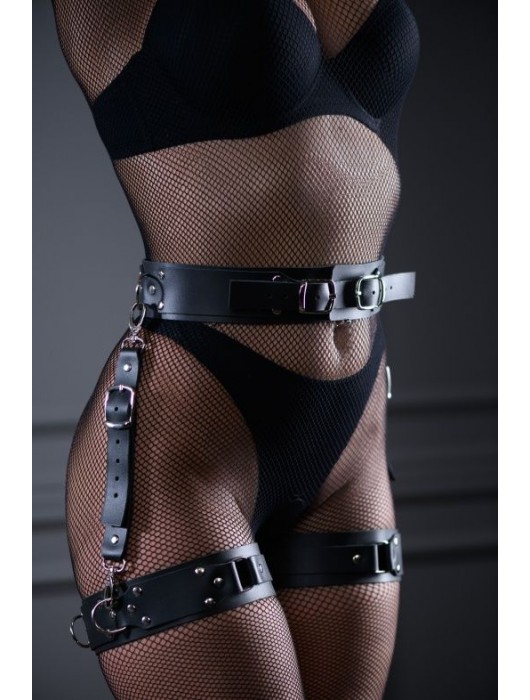 Черный кожаный пояс Sex Game - БДСМ Арсенал - купить с доставкой в Оренбурге