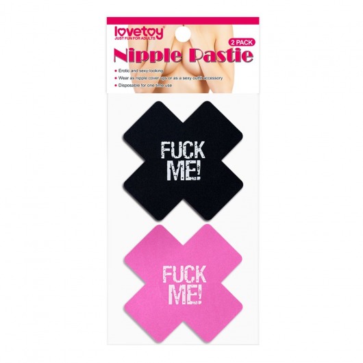 Набор из 2 пар пэстисов Cross Pattern Nipple Pasties - Lovetoy - купить с доставкой в Оренбурге