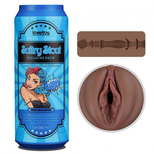 Коричневый мастурбатор-вагина Pleasure Brew Masturbator-Sultry Stout в банке - Lovetoy - в Оренбурге купить с доставкой