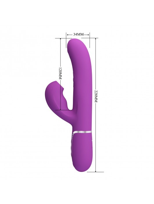 Фиолетовый вибратор с клиторальным отростком Perdita - 22,8 см. - Baile
