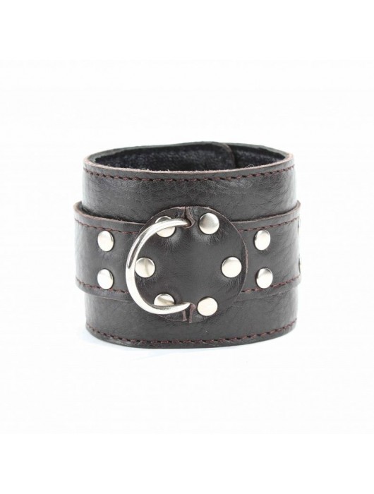 Коричневые оковы из мягкой кожи на металлической цепочке - БДСМ Арсенал - купить с доставкой в Оренбурге