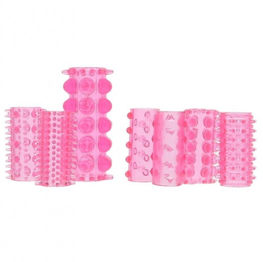 Набор из 7 розовых насадок на пенис ONE-A-DAY PENIS SLEEVES PINK - Seven Creations - в Оренбурге купить с доставкой
