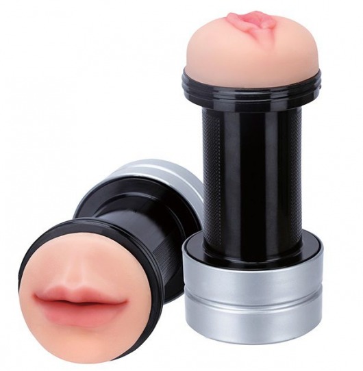 Двусторонний мастурбатор REALSTUFF 2 IN 1 HUMMER MOUTH   VAGINA - ротик и вагина - Dream Toys - в Оренбурге купить с доставкой