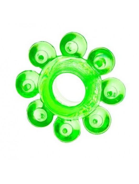 Зеленое эрекционное кольцо-цветок - Toyfa Basic - в Оренбурге купить с доставкой