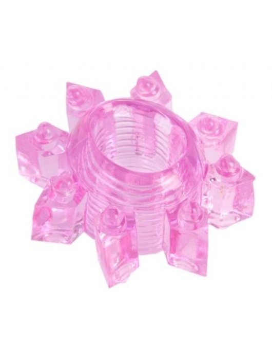 Розовое гелевое эрекционное кольцо-звезда - Toyfa Basic - в Оренбурге купить с доставкой