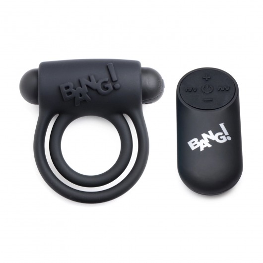 Черное эрекционное виброкольцо 28X Remote Control Vibrating Cock Ring   Bullet - XR Brands - в Оренбурге купить с доставкой