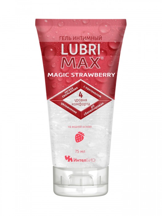 Интимный гель-смазка на водной основе Lubrimax Magic Strawberry - 75 мл. - ИнтелБИО - купить с доставкой в Оренбурге