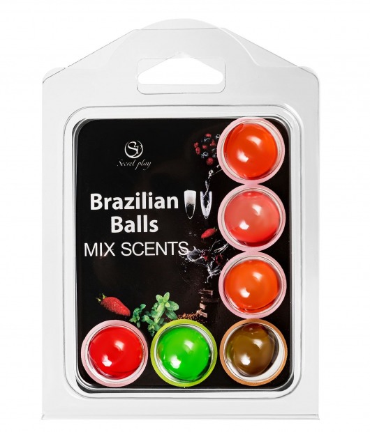 Набор из 6 шариков с ароматизированными массажными маслами Brazilian Balls - Secret Play - купить с доставкой в Оренбурге