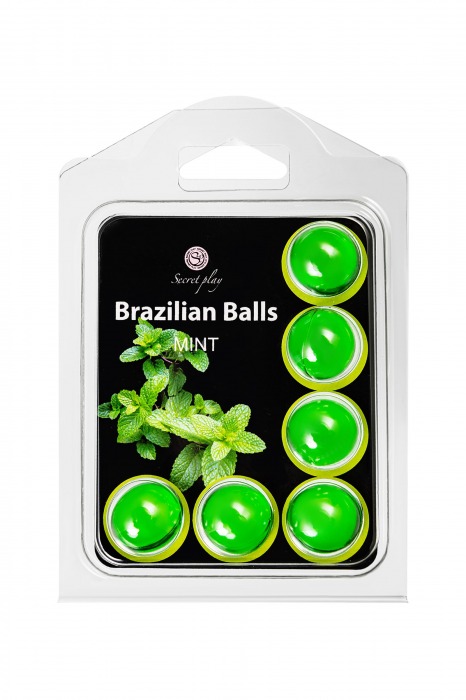 Набор из 6 шариков с массажным маслом Brazilian Balls с ароматом мяты - Secret Play - купить с доставкой в Оренбурге