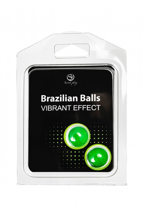 Набор из 2 шариков с массажным маслом Brazilian Balls с эффектом вибрации - Secret Play - купить с доставкой в Оренбурге