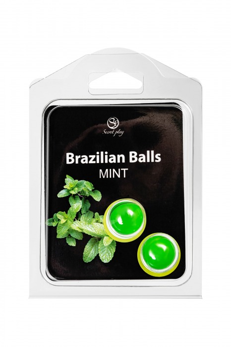 Набор из 2 шариков с массажным маслом Brazilian Balls с ароматом мяты - Secret Play - купить с доставкой в Оренбурге