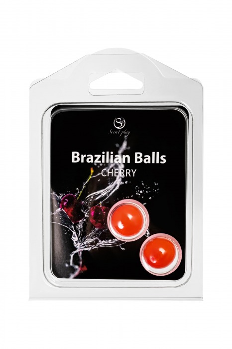 Набор из 2 шариков с массажным маслом Brazilian Balls с ароматом вишни - Secret Play - купить с доставкой в Оренбурге