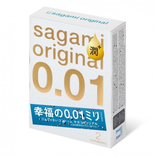 Увлажнённые презервативы Sagami Original 0.01 Extra Lub - 2 шт. - Sagami - купить с доставкой в Оренбурге