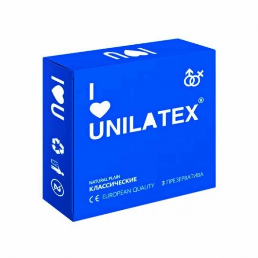 Классические презервативы Unilatex Natural Plain - 3 шт. - Unilatex - купить с доставкой в Оренбурге