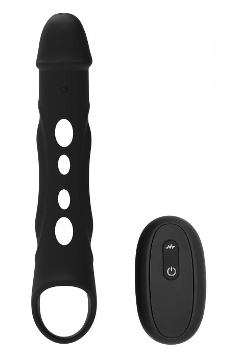 Черная насадка-удлинитель Vibrating Extender With Remote с вибрацией - Dream Toys - в Оренбурге купить с доставкой