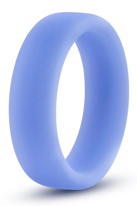 Голубое люминесцентное кольцо Silicone Glo Cock Ring - Blush Novelties - в Оренбурге купить с доставкой