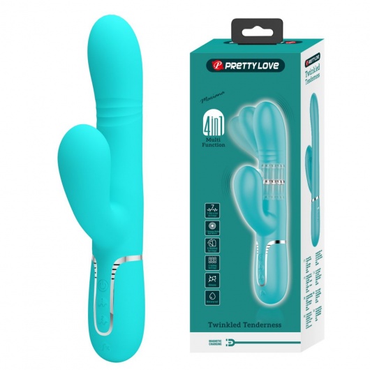 Аквамариновый вибратор-кролик Mariana - 22,6 см. - Baile