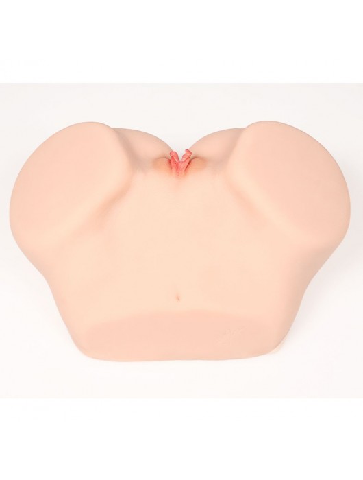 Телесный полуторс с двойным слоем материала и вибрацией Vanilla Onahole Real Vagina - KOKOS - в Оренбурге купить с доставкой