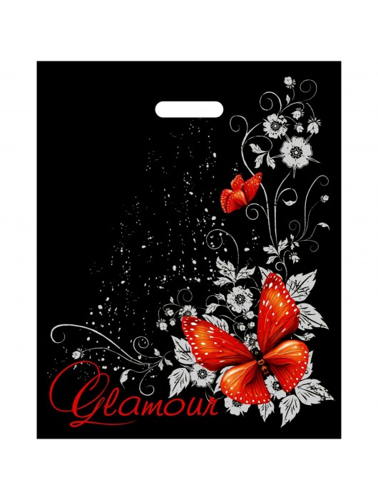 Черный пакет Glamour с вырубной ручкой (38х47 см) - Сима-Ленд - купить с доставкой в Оренбурге