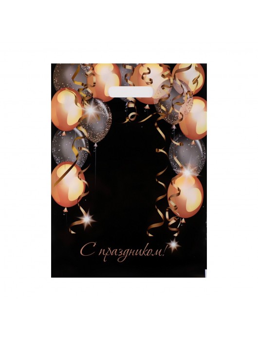 Пакет с вырубной ручкой и принтом в виде шариков (30х40 см) - Сима-Ленд - купить с доставкой в Оренбурге