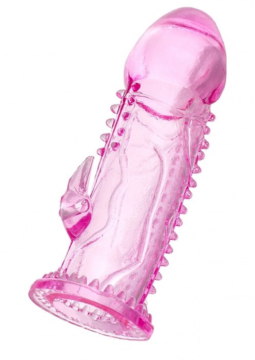 Розовая насадка на пенис с шипиками и коготком - 13,5 см. - A-toys - в Оренбурге купить с доставкой