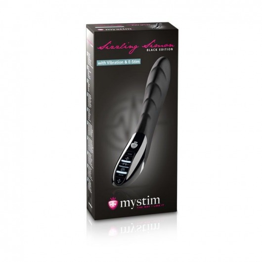 Вибратор с электростимуляцией Sizzling Simon Black Edition - 27 см. - MyStim - купить с доставкой в Оренбурге