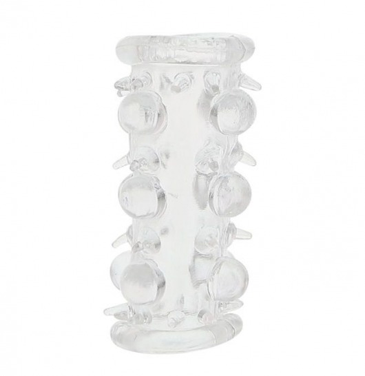 Прозрачная насадка на пенис с шипами и бугорками JELLY JOY LUST CLUSTER CLEAR - Dream Toys - в Оренбурге купить с доставкой