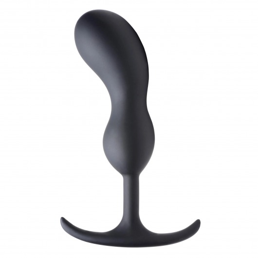 Черный массажер простаты с утяжелителями Premium Silicone Weighted Prostate Plug Large - 18,8 см. - XR Brands - в Оренбурге купить с доставкой