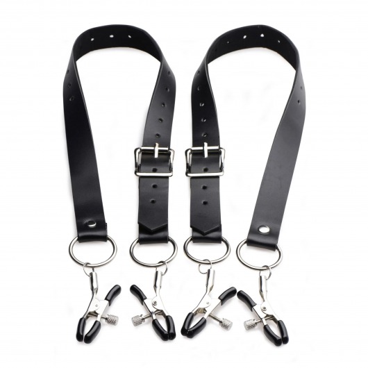 Ремни с зажимами для половых губ Spread Labia Spreader Straps with Clamps - XR Brands - купить с доставкой в Оренбурге