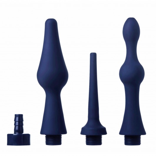 Набор из 3 универсальных насадок для анального душа Universal 3 Piece Silicone Enema Attachment Set - XR Brands - купить с доставкой в Оренбурге