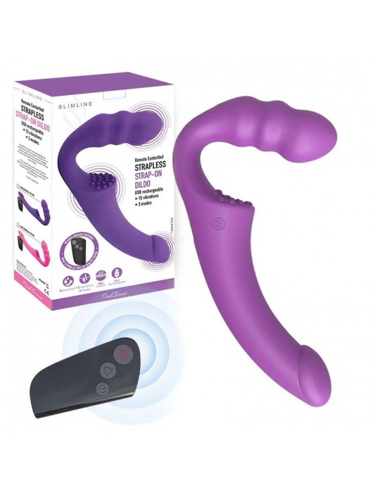 Фиолетовый безремневой страпон Straples Strap-On Dildo - Erokay - купить с доставкой в Оренбурге