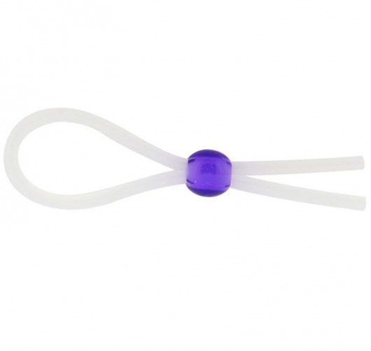 Прозрачное лассо с фиолетовой бусиной SILICONE COCK RING WITH BEAD LAVENDER - NMC - в Оренбурге купить с доставкой