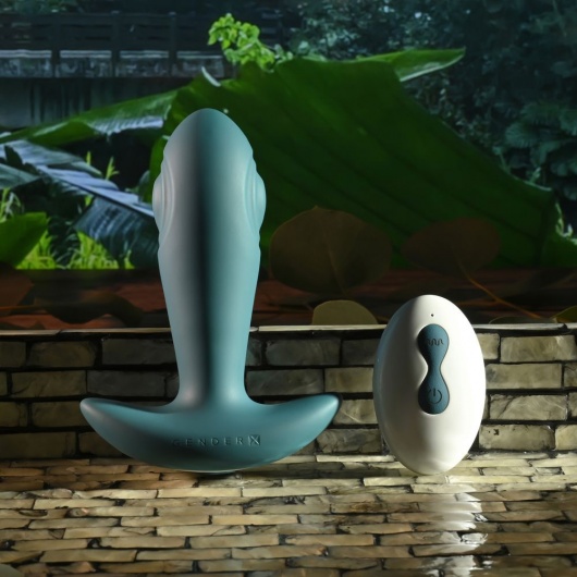 Изумрудная анальная вибропробка с пультом ДУ Tunnel Tapper - 12,1 см. - Gender X