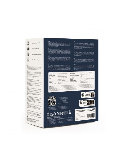 Темно-синий вибромассажер простаты Vick Neo 2 c функцией нагрева и пультом ДУ - Svakom - в Оренбурге купить с доставкой