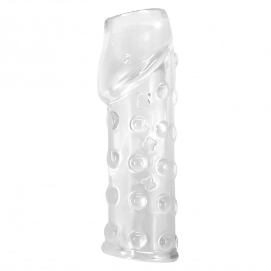Прозрачная открытая насадка на пенис с бугорками - 19,8 см. - Baile - в Оренбурге купить с доставкой