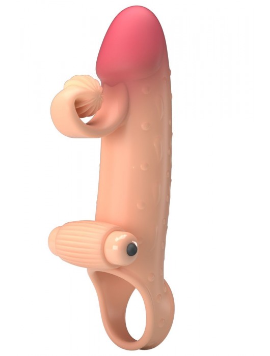 Телесная вибронасадка на пенис с подхватом мошонки - 20 см. - Baile - в Оренбурге купить с доставкой
