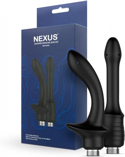 Набор из 2 насадок для анального душа Shower Douche Duo Kit Beginner - Nexus Range - купить с доставкой в Оренбурге
