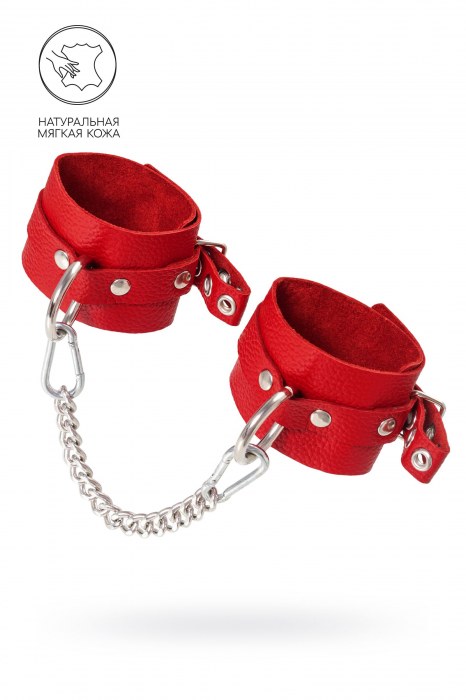 Красные мягкие кожаные оковы с люверсами - Pecado - купить с доставкой в Оренбурге
